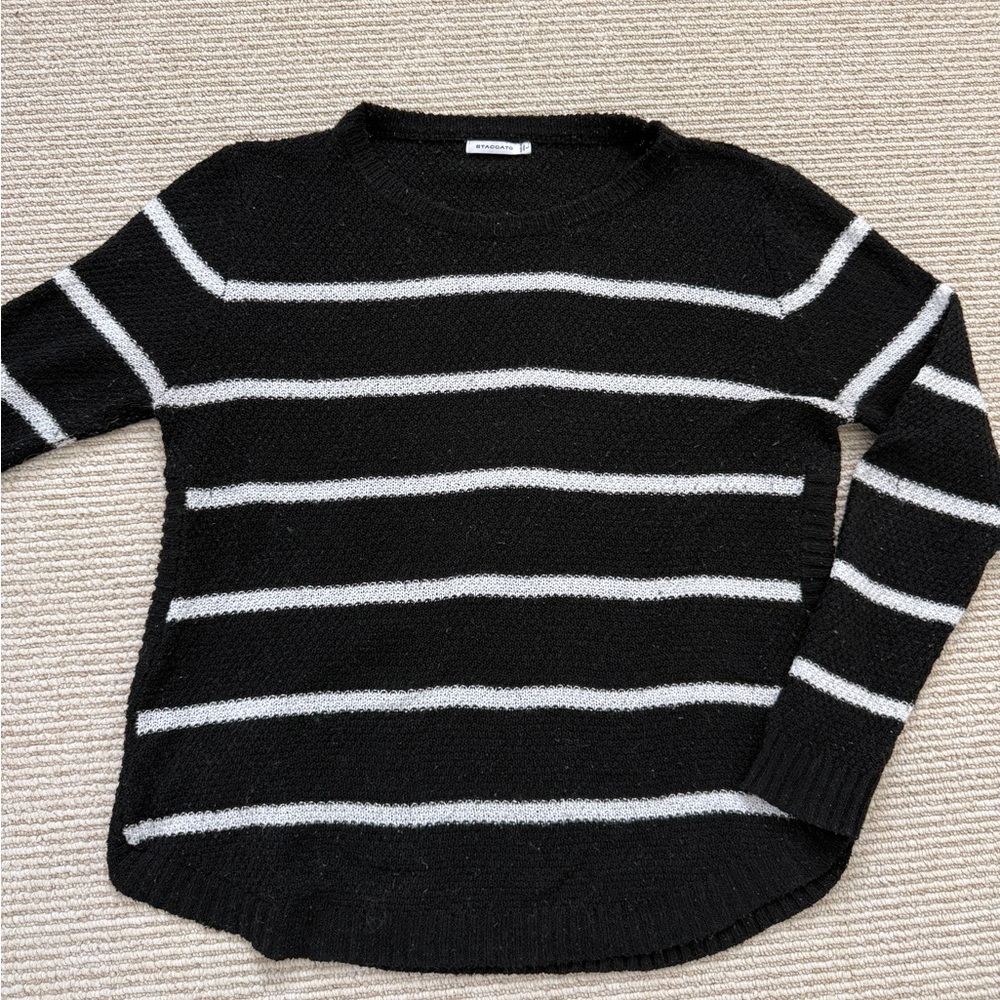 Staccato Black and White Striped Women's Sweater